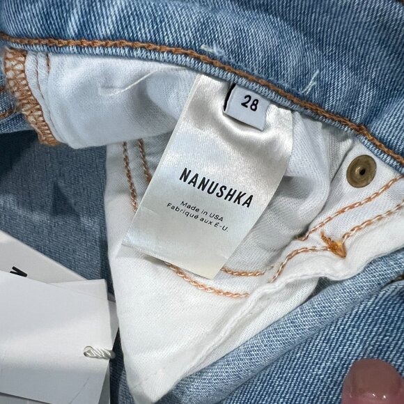 NWT Nanushka Bermuna Long Blue Jean Shorts Size 28 - Picture 6 of 8